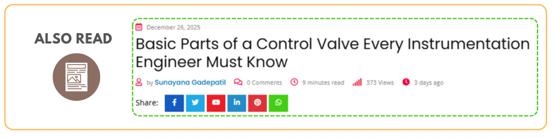 Basic Parts of a Control Valve