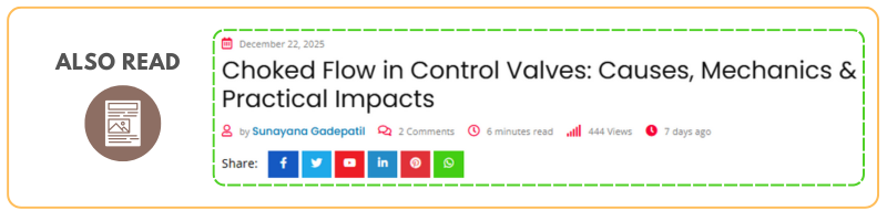 Choked Flow in Control Valves