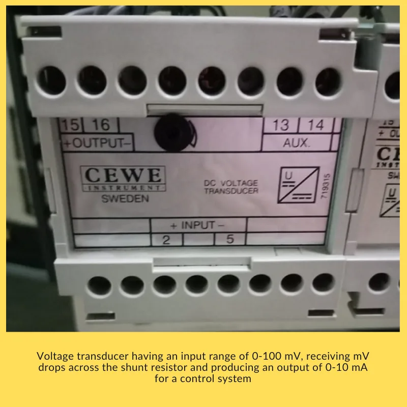 Voltage Transducer Converting Shunt Signal for a Control System Voltage Transducer Converting Shunt Signal for a Control System