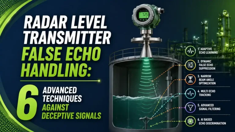 Radar level transmitter false echo handling