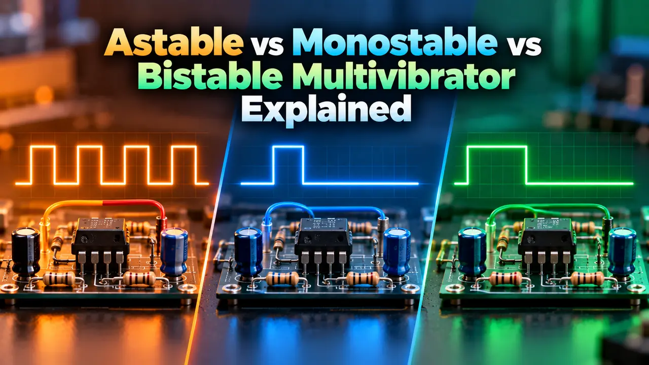 Astable vs Monostable vs Bistable Multivibrator Astable vs Monostable vs Bistable Multivibrator