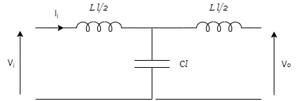 circuit of a transmission line with series inductance and shunt capacitance