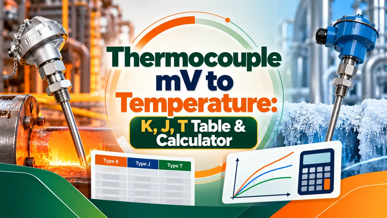 Thermocouple mV to Temperature: K, J, T Table & Calculator
